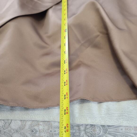 Davids Bridal faux wrap evening gown taupe Size 16 Ball gown wedding prom formal - Picture 5 of 11